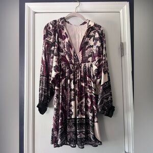 NWOT, Free People Burgundy and Black Midi Dress